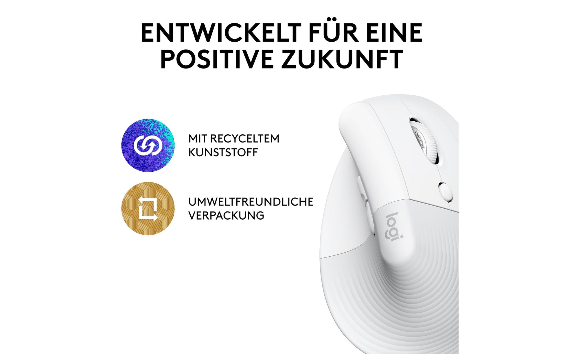 Logitech LIFT Maus – weiss/hellgrau
