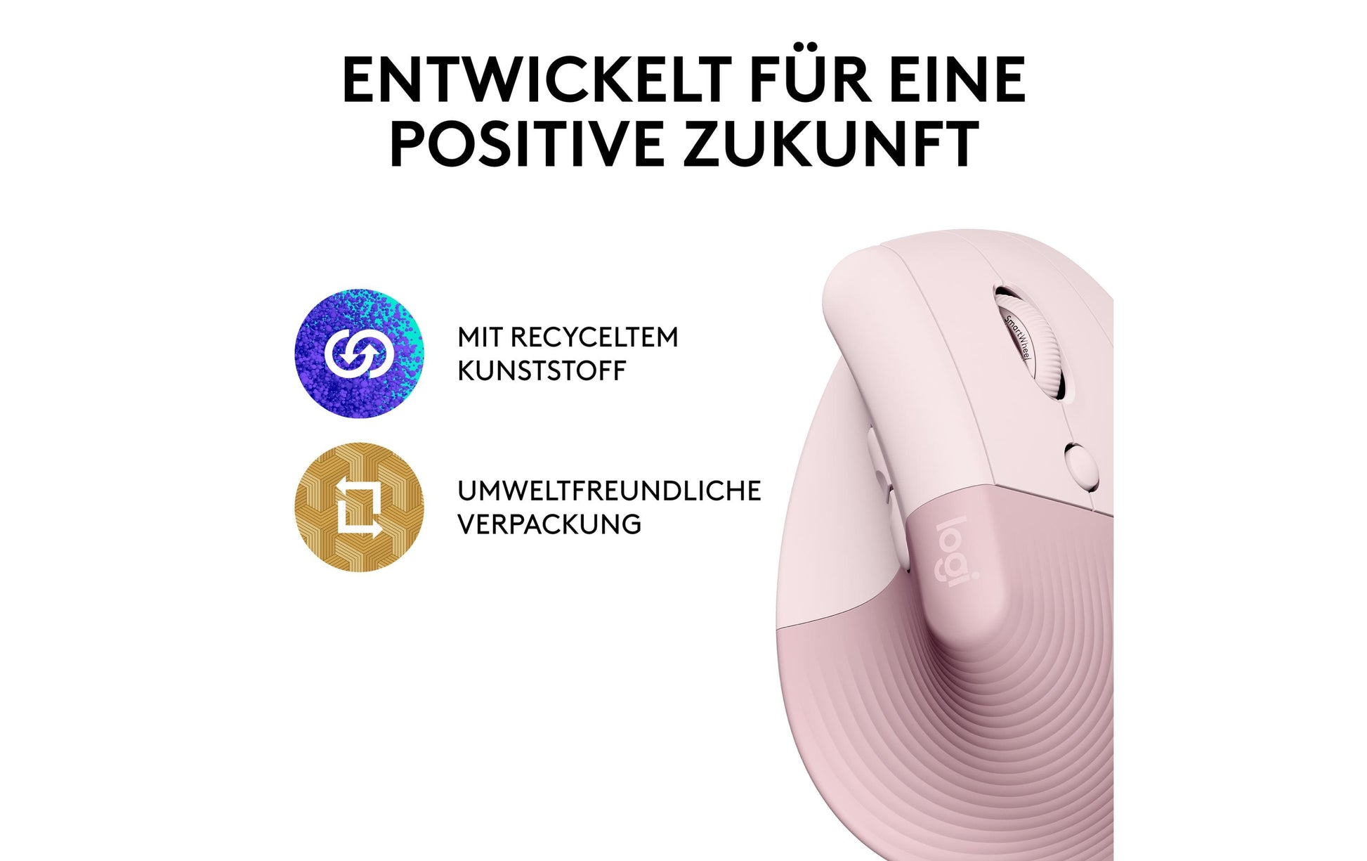 Logitech Lift Rose/Dark Rose (EMEA) Ergonomische Maus
