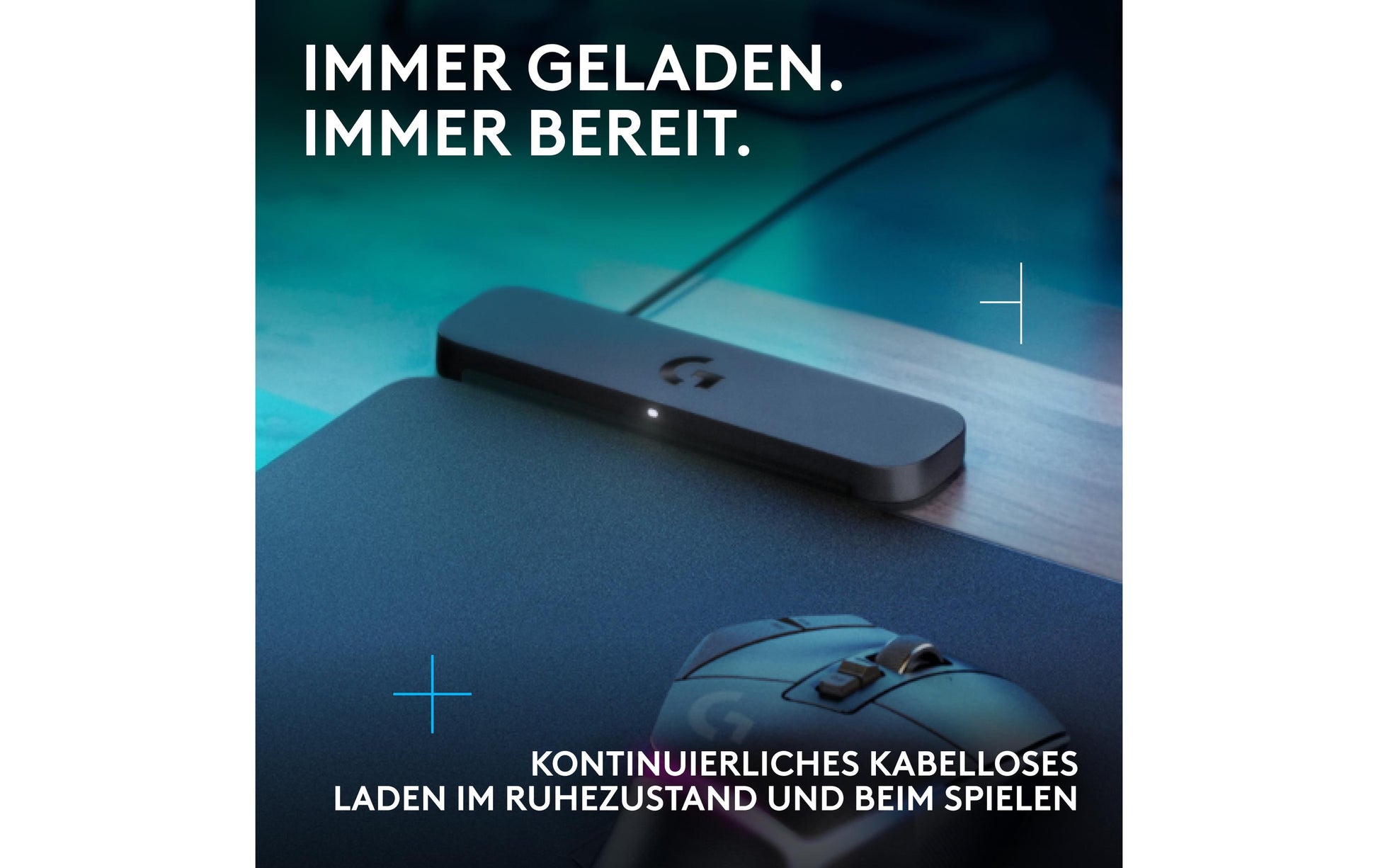Logitech G Powerplay 2 Gaming-Mauspad Kabelloses Ladegerät – für kompatible Logitech G-Mäuse – schwarz