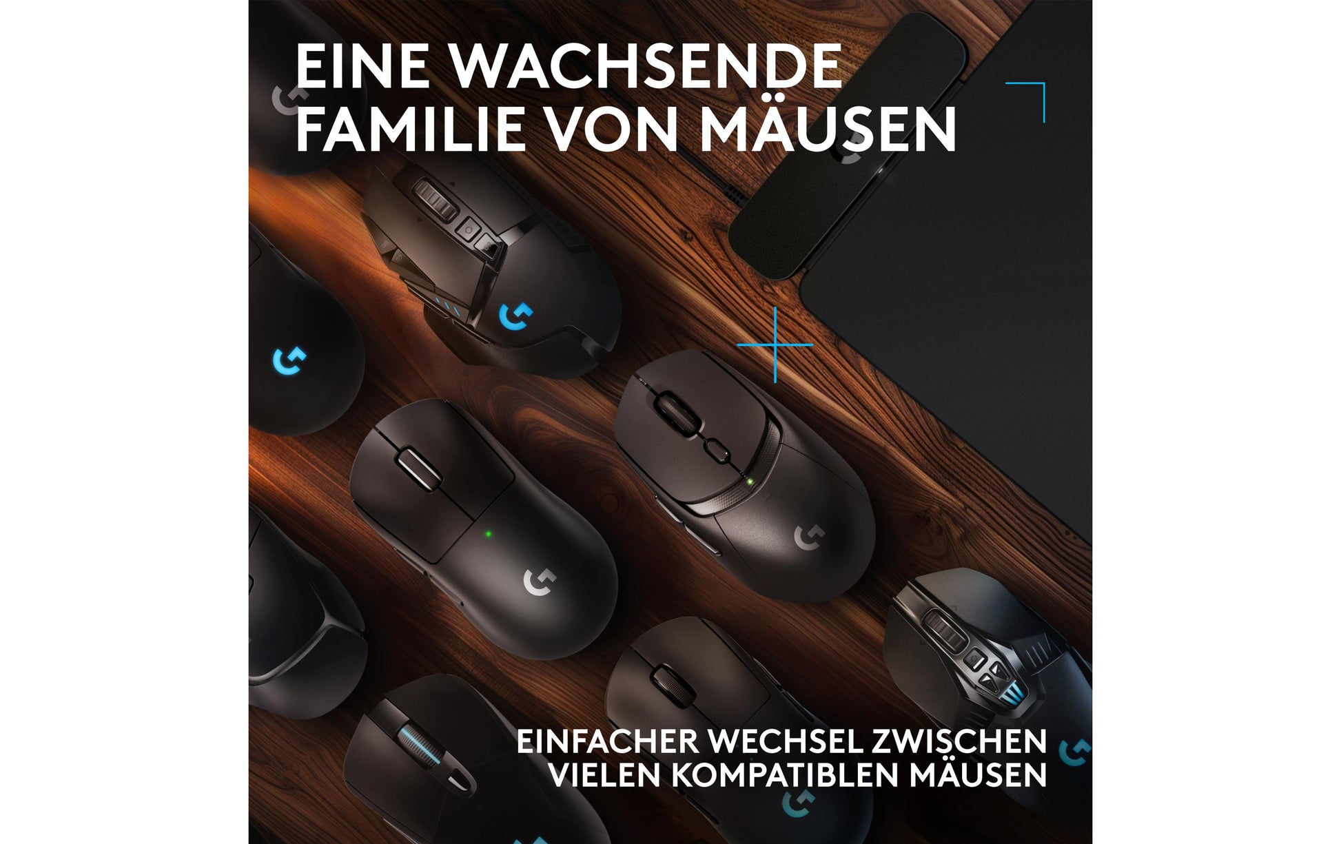Logitech G Powerplay 2 Gaming-Mauspad Kabelloses Ladegerät – für kompatible Logitech G-Mäuse – schwarz