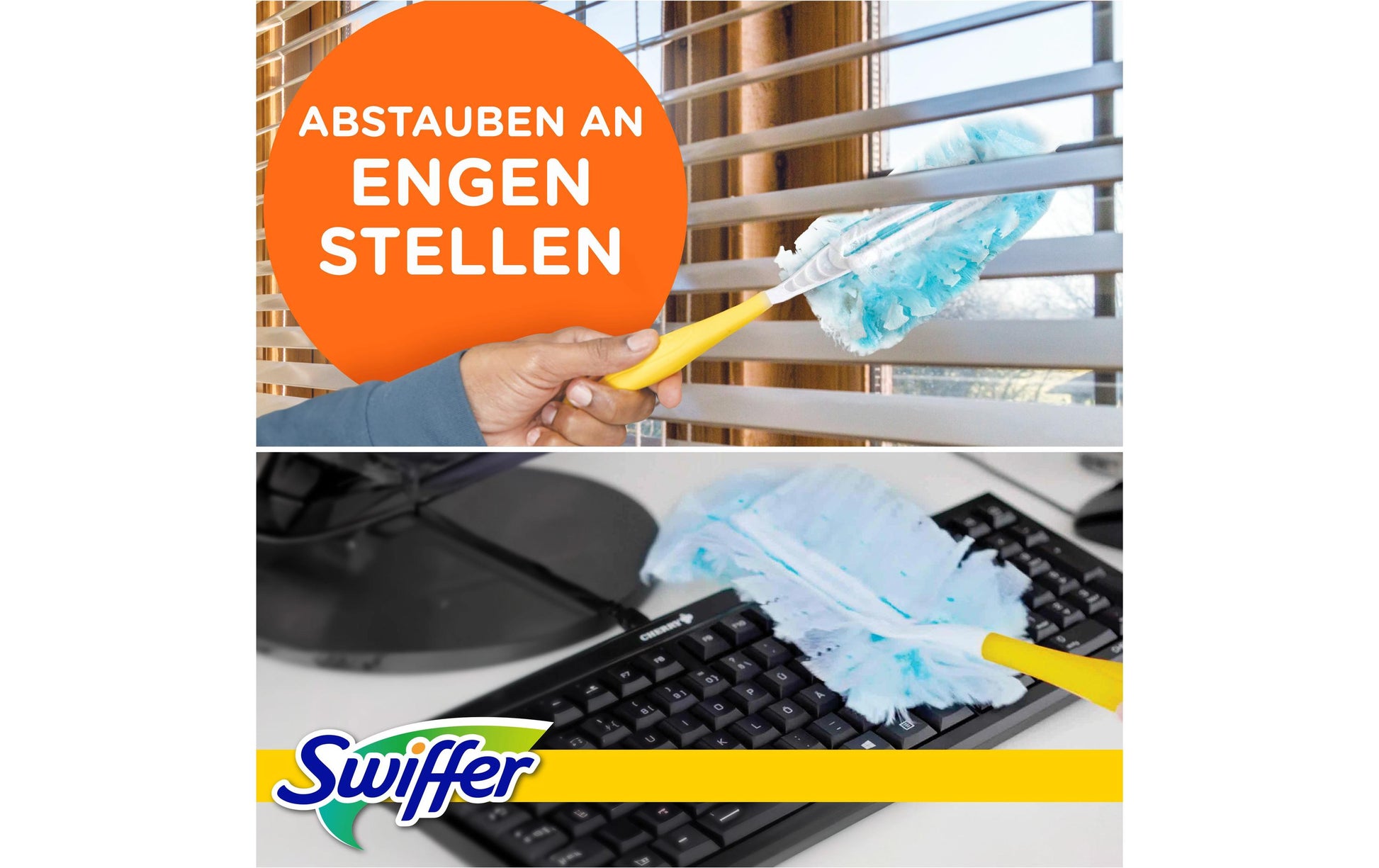 Swiffer Staubwedel Starterset – Mikrofaser, Gelb, Griff + 7 Tücher