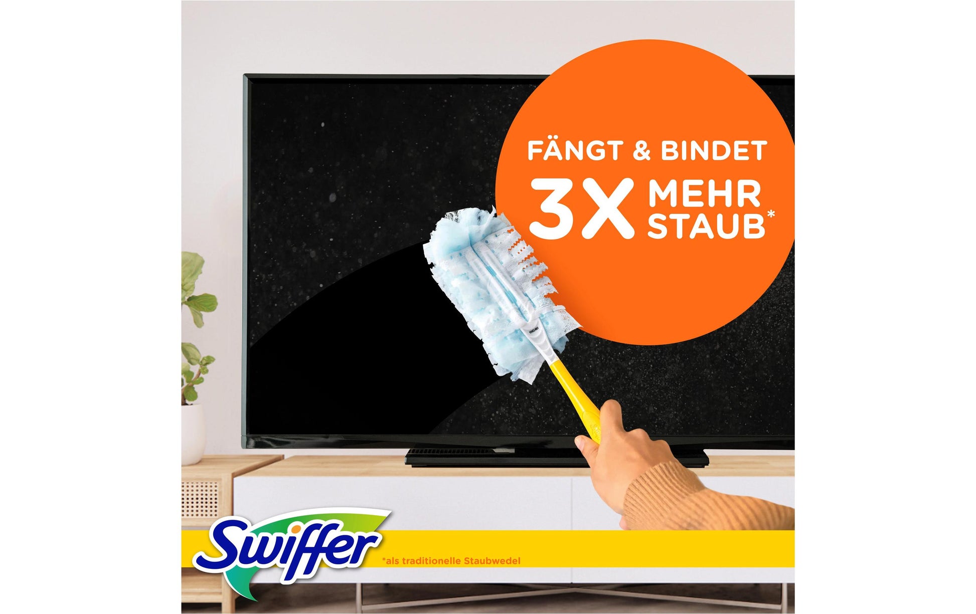 Swiffer Staubwedel Starterset – Mikrofaser, Gelb, Griff + 7 Tücher