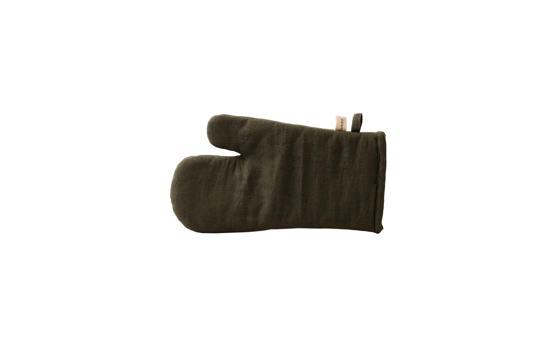 Esmée Nura – Ofenhandschuh 17 × 32 × 2 cm, Baumwolle/Leinen, Olivgrün