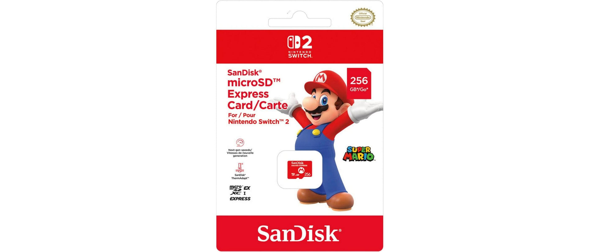Nintendo SanDisk microSD EXPRESS microSDXC 256 GB – UHS-I, 880/650 MB/s, inkl. SD-Adapter