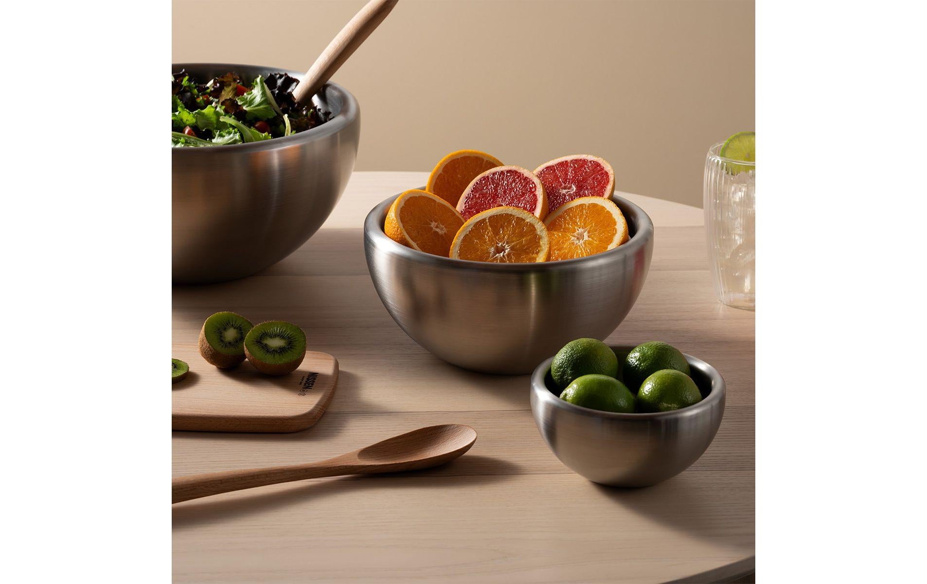 Bodum Salatschüssel Midora – 3er Set, 300 ml/600 ml/650 ml, Edelstahl, Silber