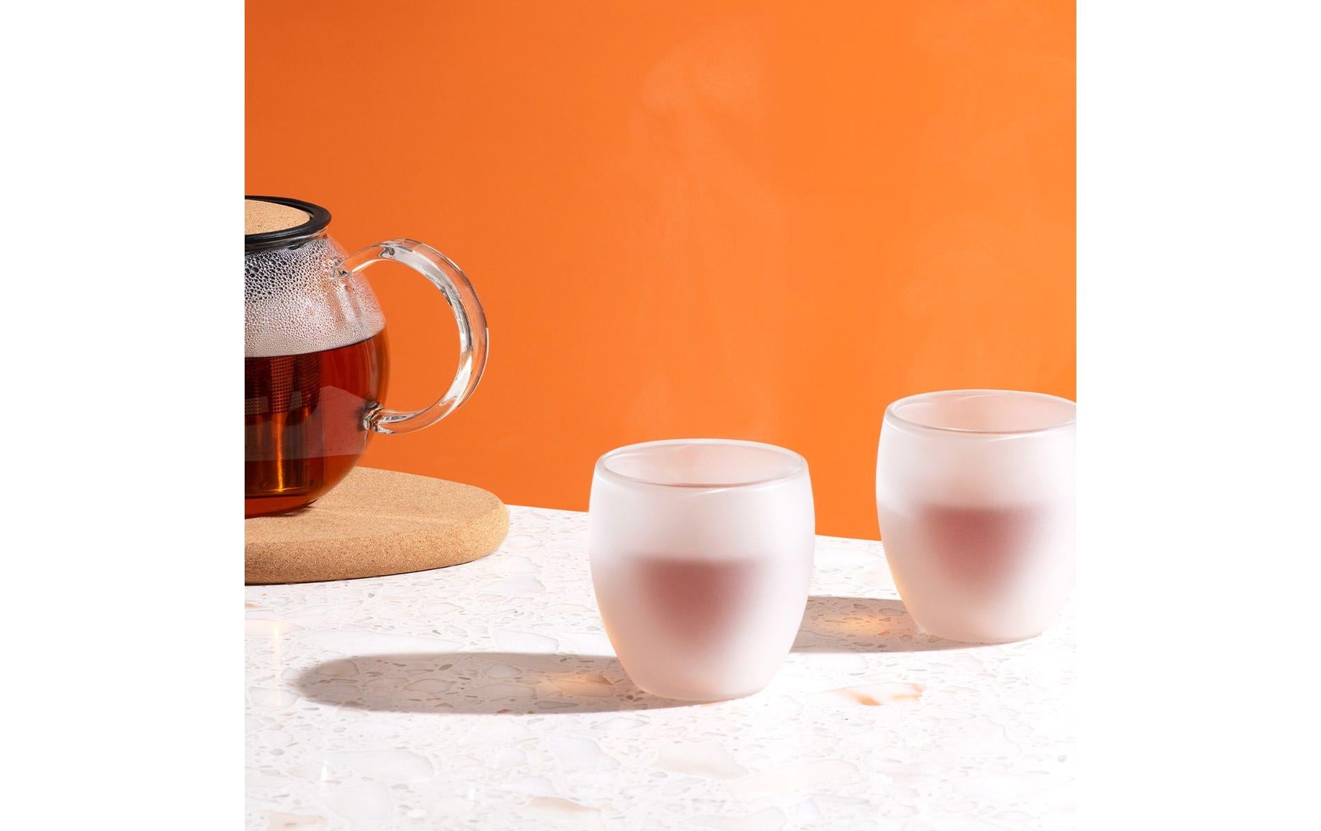 Bodum Pavina Trinkglas – 2er Set, 250 ml, Ø 8,8 cm, H 8,9 cm, Borosilikatglas/Silikon, doppelwandig