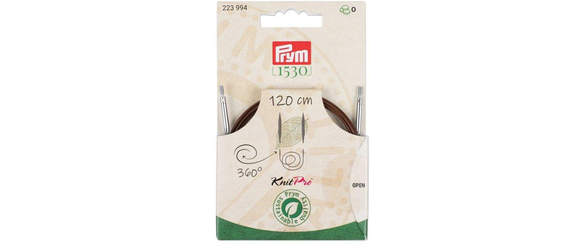 Prym 223994 Rundstricknadel Braun/Stahl – 120 cm, Kunststoff