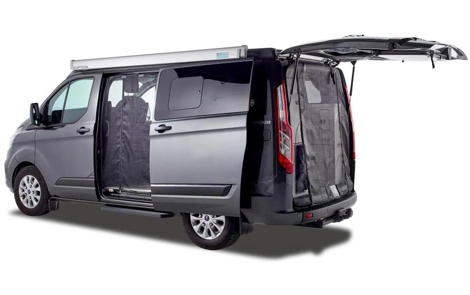 Van quito Fliegengitter Tür – Schwarz – PVC – Magnetverschluss – für Ford Custom V710 (links, ab 2023)