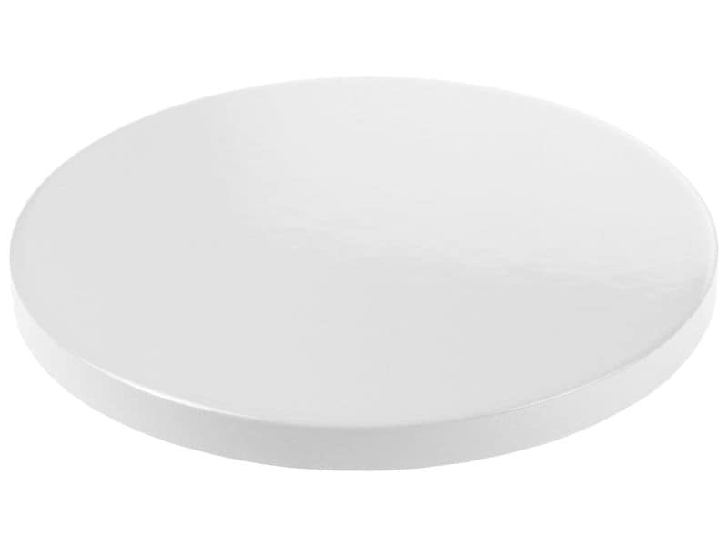 FTM Untersetzer F02489 – 4er Set, Ø 9,0 cm, H 0,5 cm, Keramik/Kork, Weiss, für Sublimation