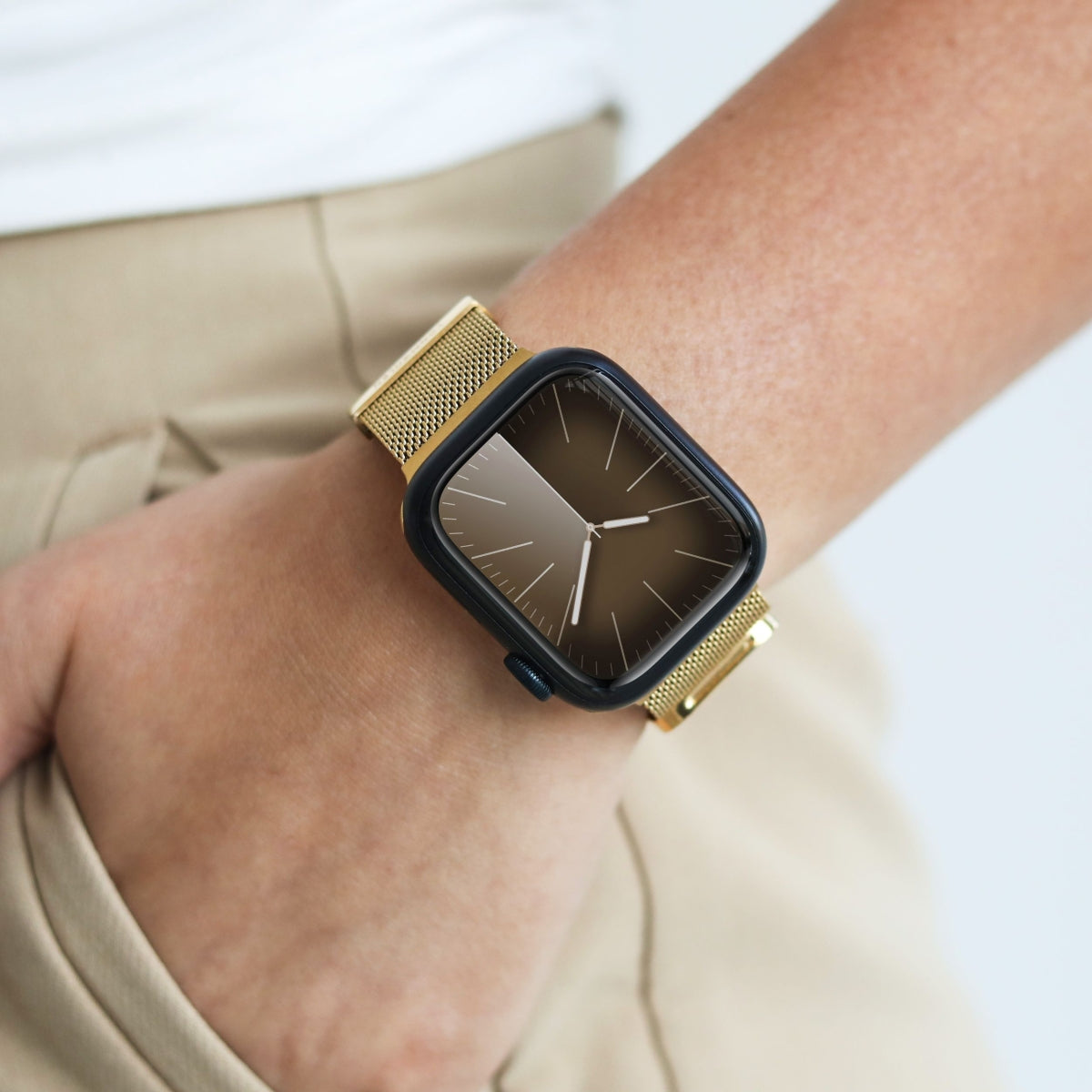 Vonmählen Milanese Loop 2 – Armband – für Apple Watch (diverse Grössen), Gold, Edelstahl