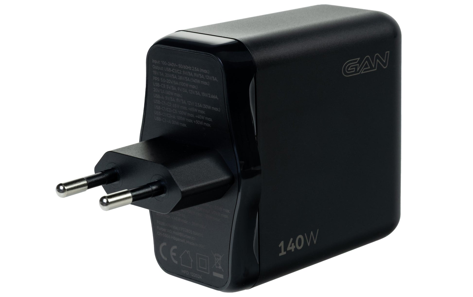 ONIT GaN-Netzteil – 140 W, 3× USB-C + 1× USB-A, PD, PPS, QC