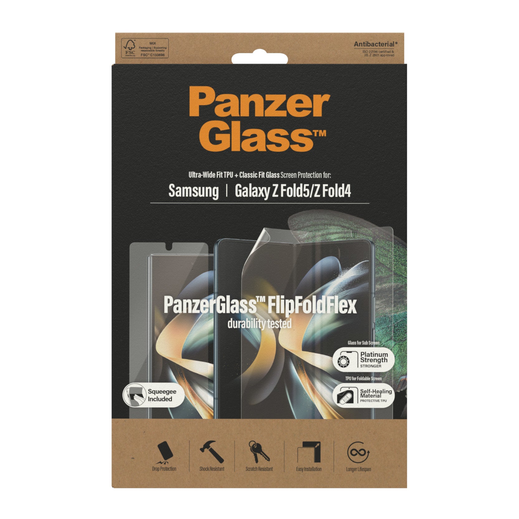 PanzerGlass Displayschutz, Folie, Transparent – für Samsung Galaxy Z Fold4/Fold5 – 1er-Pack