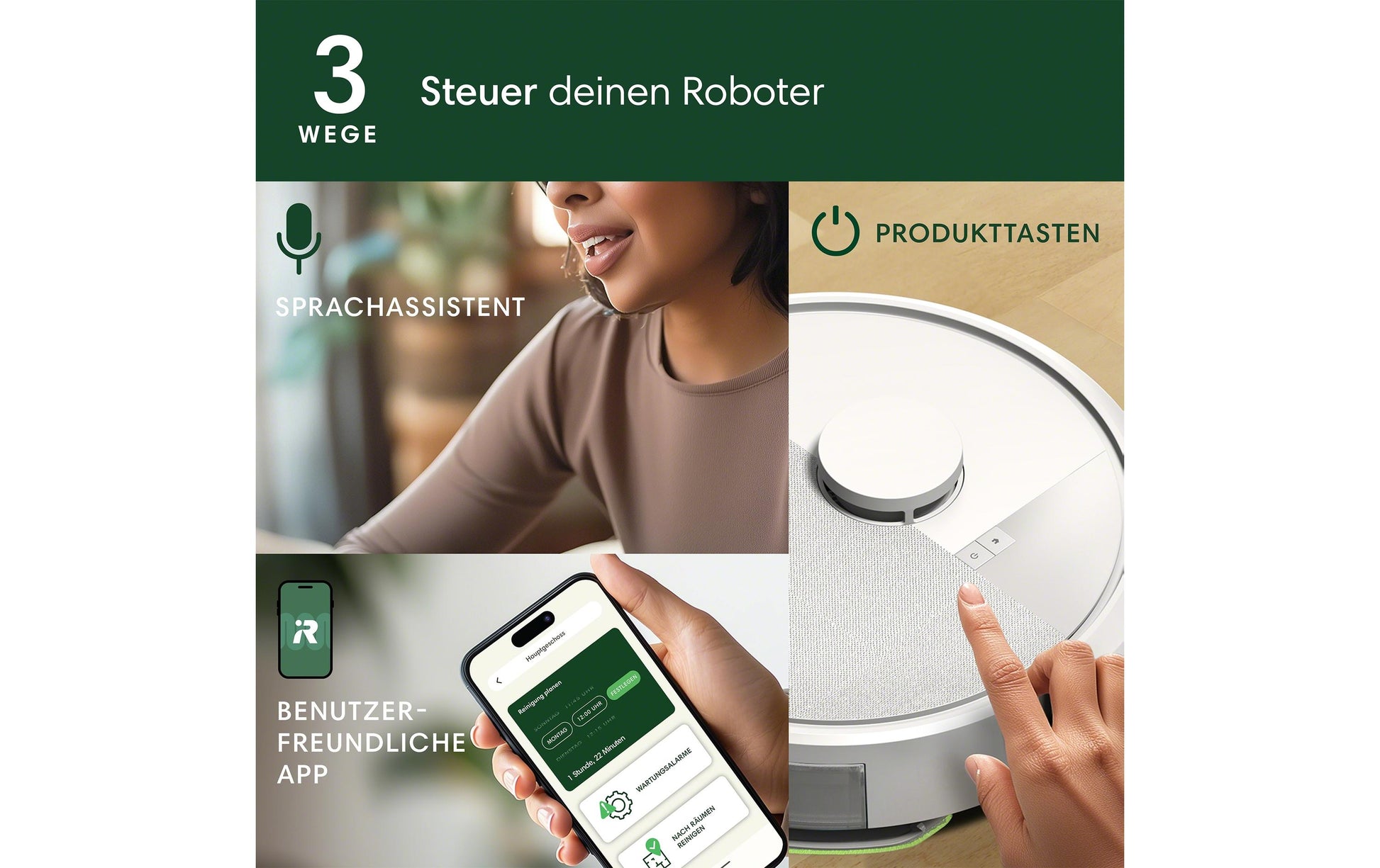 iRobot Roboterstaubsauger Roomba 105 Combo Robo – 0,4 l, Akkubetrieben, 33,1 × 33,5 × 10,4 cm, 2,8 kg