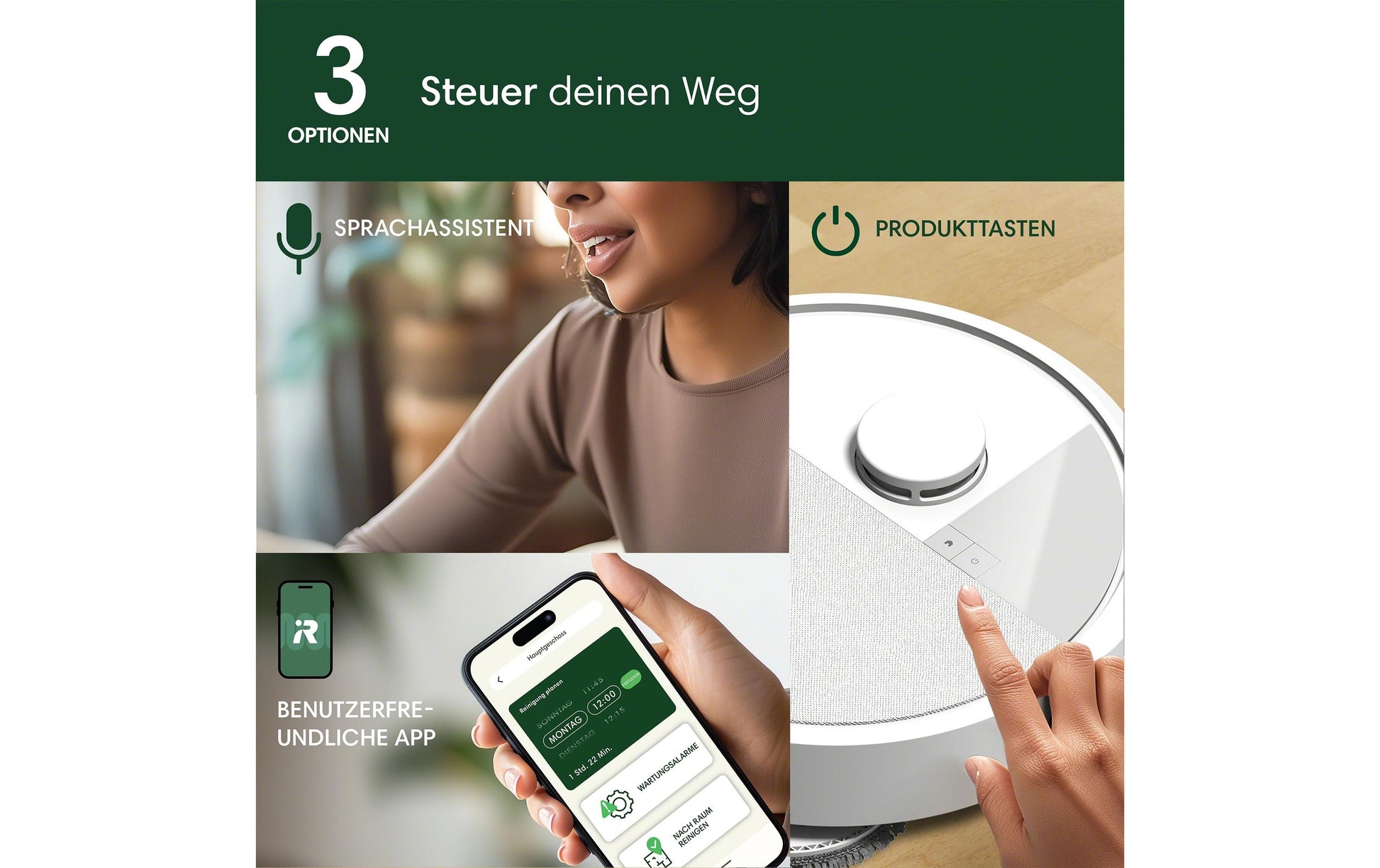 iRobot Roboterstaubsauger Roomba P405 – 0,3 l, Akkubetrieb, 3 Stufen, 35,7 × 35,1 × 10,6 cm