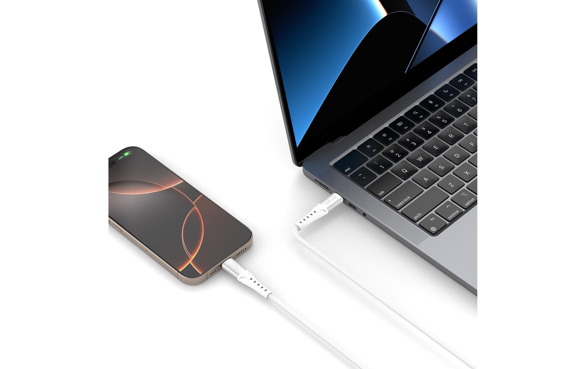 4smarts USB-C auf USB-C Kabel – USB 2.0 (480 Mbit/s) – 1,5 m – PD 60 W – Weiss – für Nintendo Switch und mehr