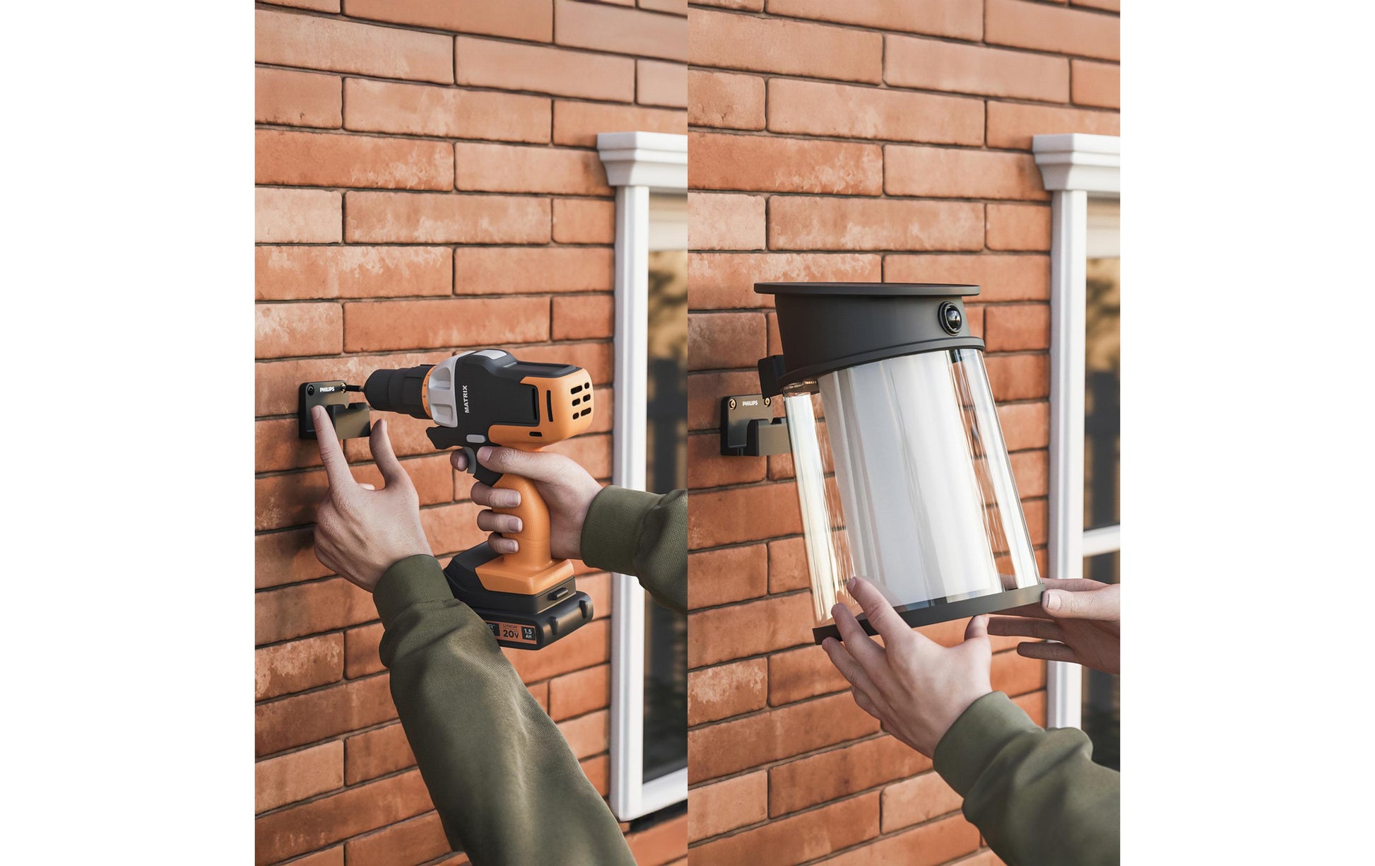 Philips Aussenwandleuchte – Warmweiss, 2700 K – IP44 – Solarbetrieb – mit Bewegungsmelder – Schwarz, Metall