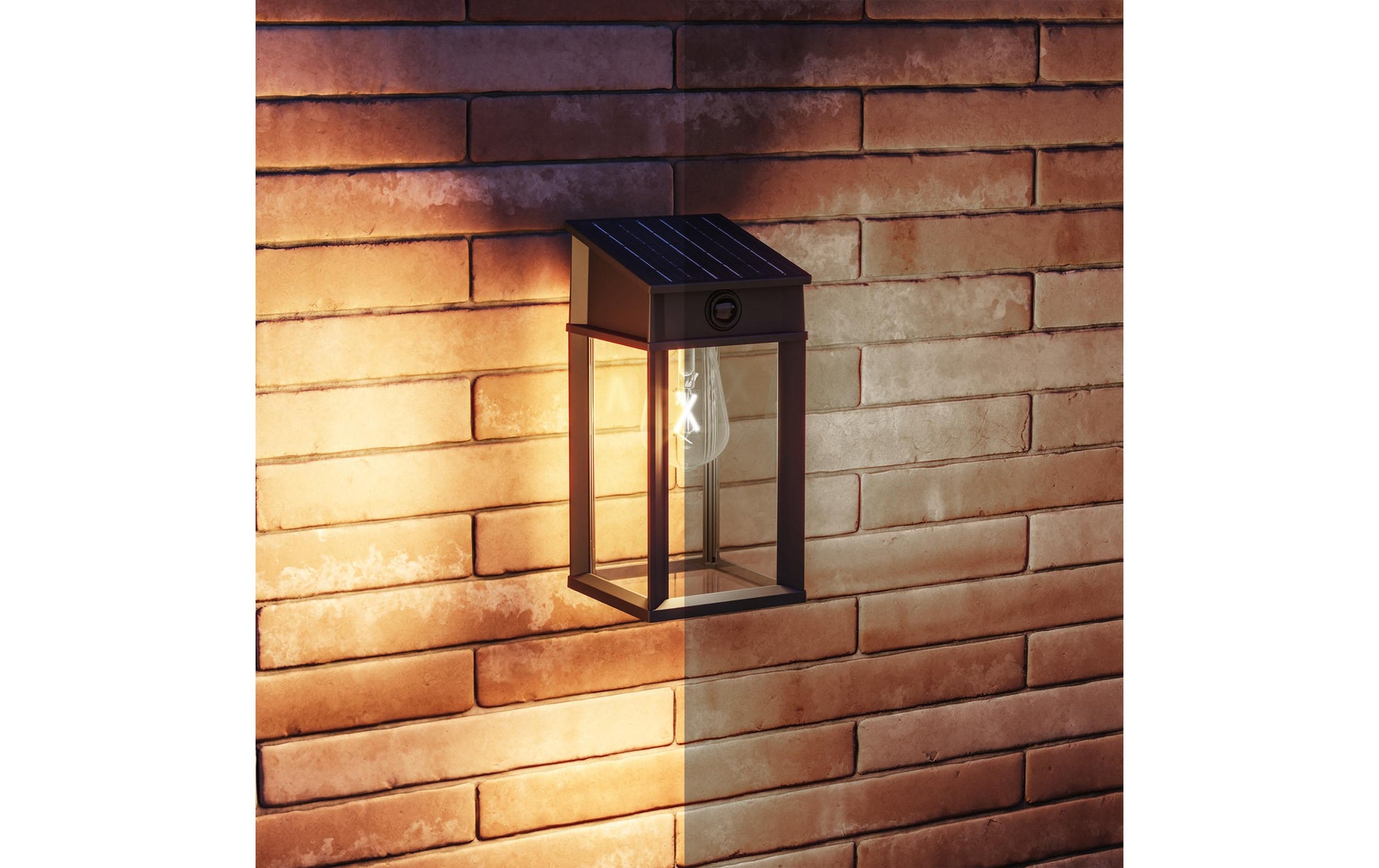 Philips Aussenwandleuchte – Warmweiss, 2700 K – IP44 – Solarbetrieb – mit Bewegungsmelder – Schwarz, Metall