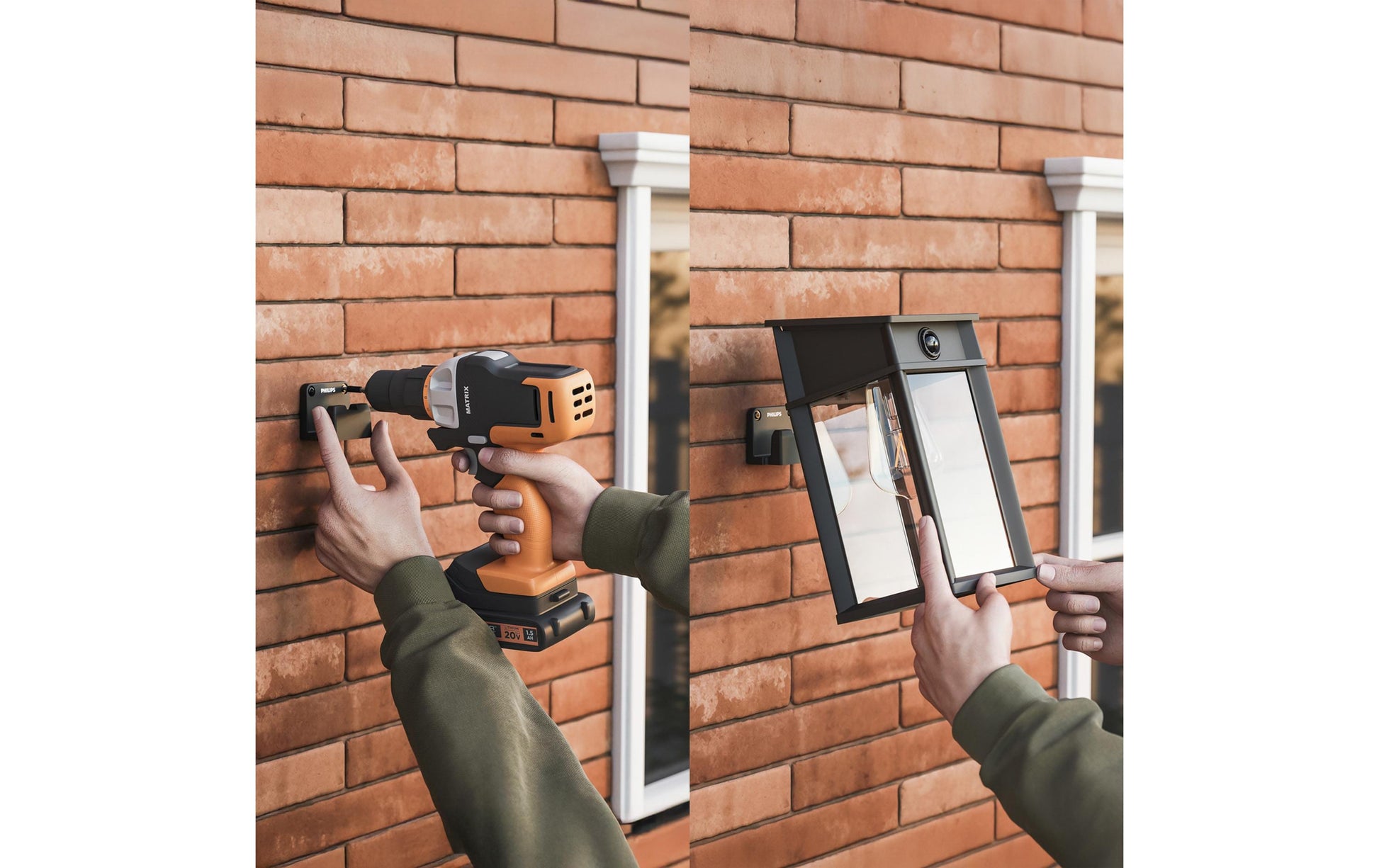 Philips Aussenwandleuchte – Warmweiss, 2700 K – IP44 – Solarbetrieb – mit Bewegungsmelder – Schwarz, Metall