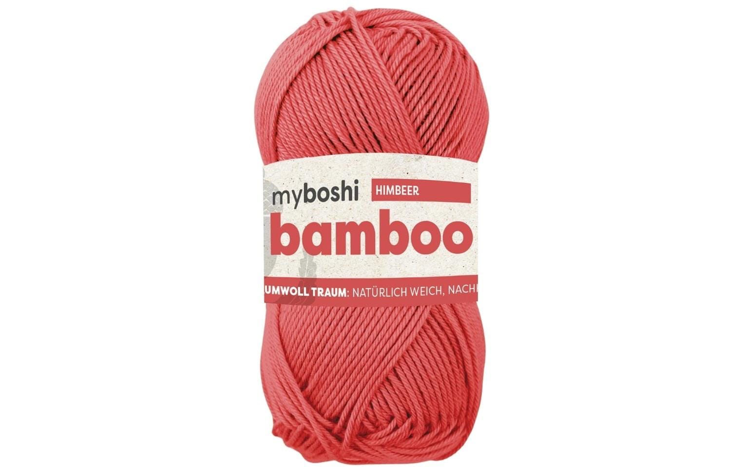 myBoshi Bambuswolle Himbeer – 50 g, 125 m, Nadel 4 mm, 60% Bambus/40% Baumwolle