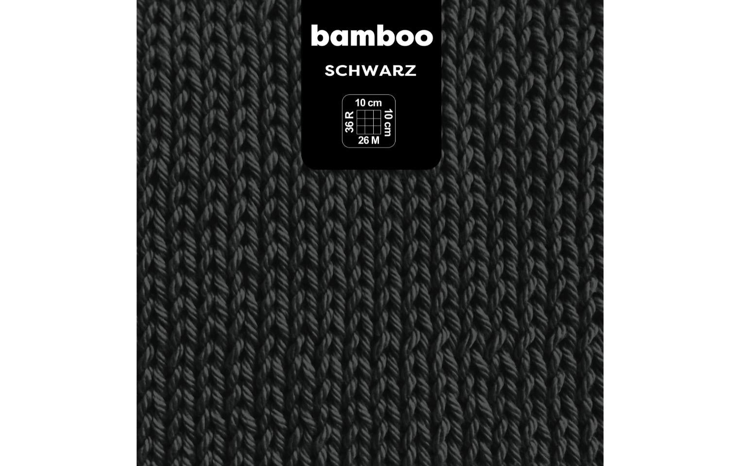 myBoshi Bambuswolle Schwarz – 50 g, 125 m, 60% Bambus/40% Baumwolle, Nadel 4 mm