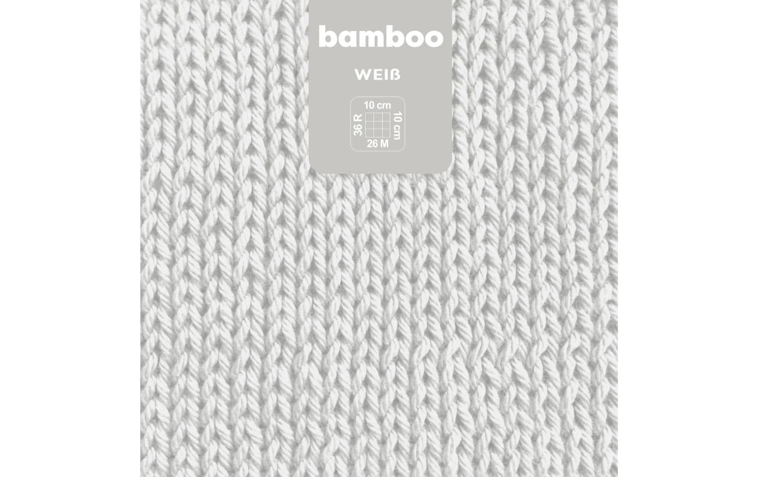 myBoshi Bambuswolle Weiss – 50 g, 125 m, Nadel 4 mm, 60% Bambus/40% Baumwolle
