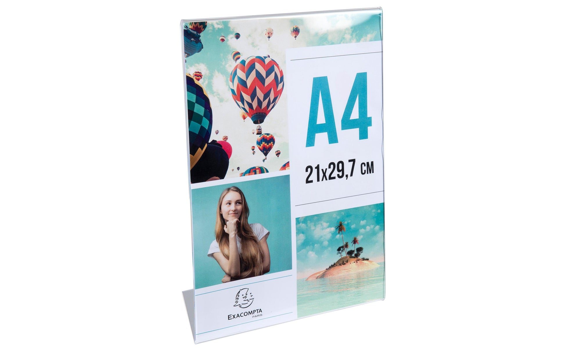 Exacompta Tischaufsteller – für A4 – 1 Fach – Hochformat – transparent – Acryl – 210×305×83 mm
