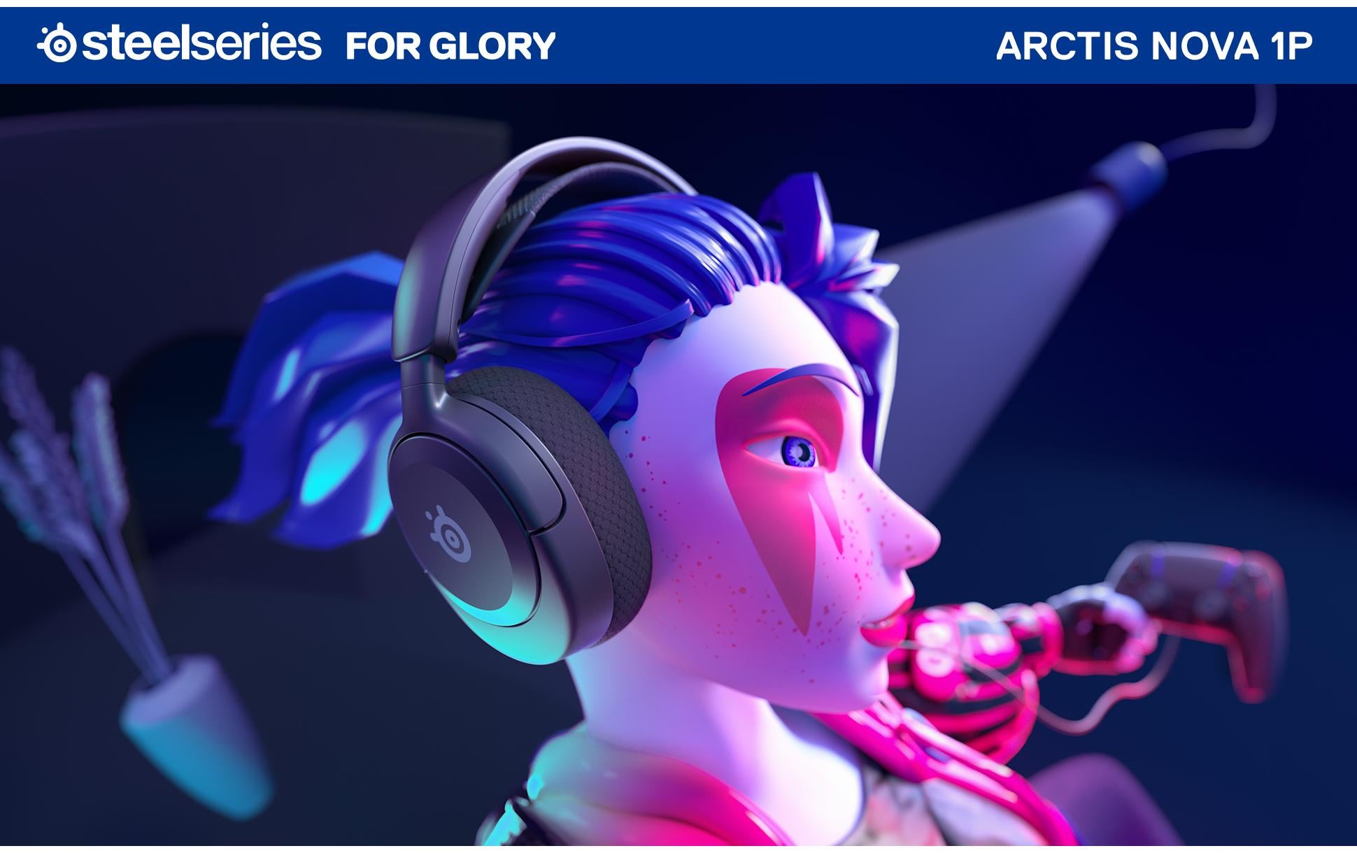 SteelSeries Arctis Nova 1P Gaming-Headset – Over-Ear, Kabelgebunden (USB-C, 3,5 mm Klinke), ANC, Schwarz