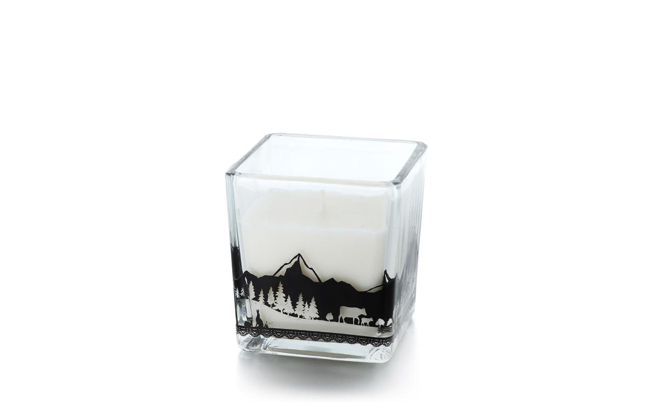 Balthasar Kerze im Glas – Ø 8 × 8 cm – Glas, mehrfarbig – 30 h