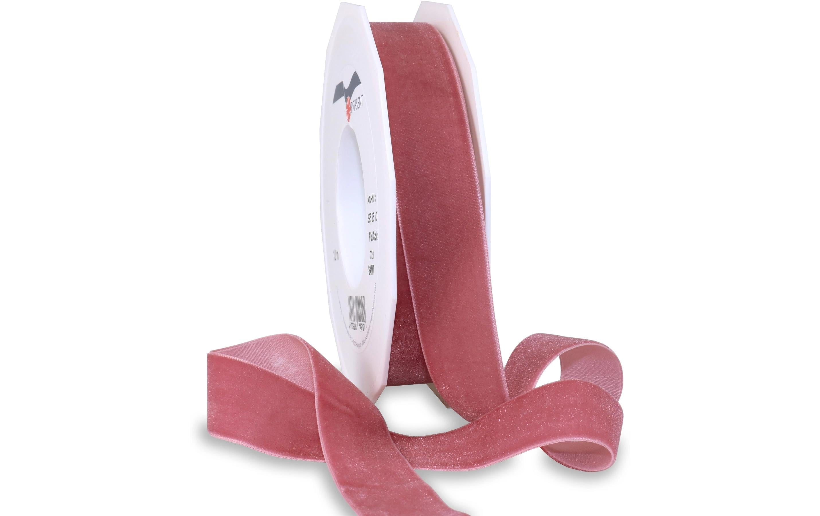 Pattberg Samt-Geschenkband Altrosa – 25 mm × 10 m