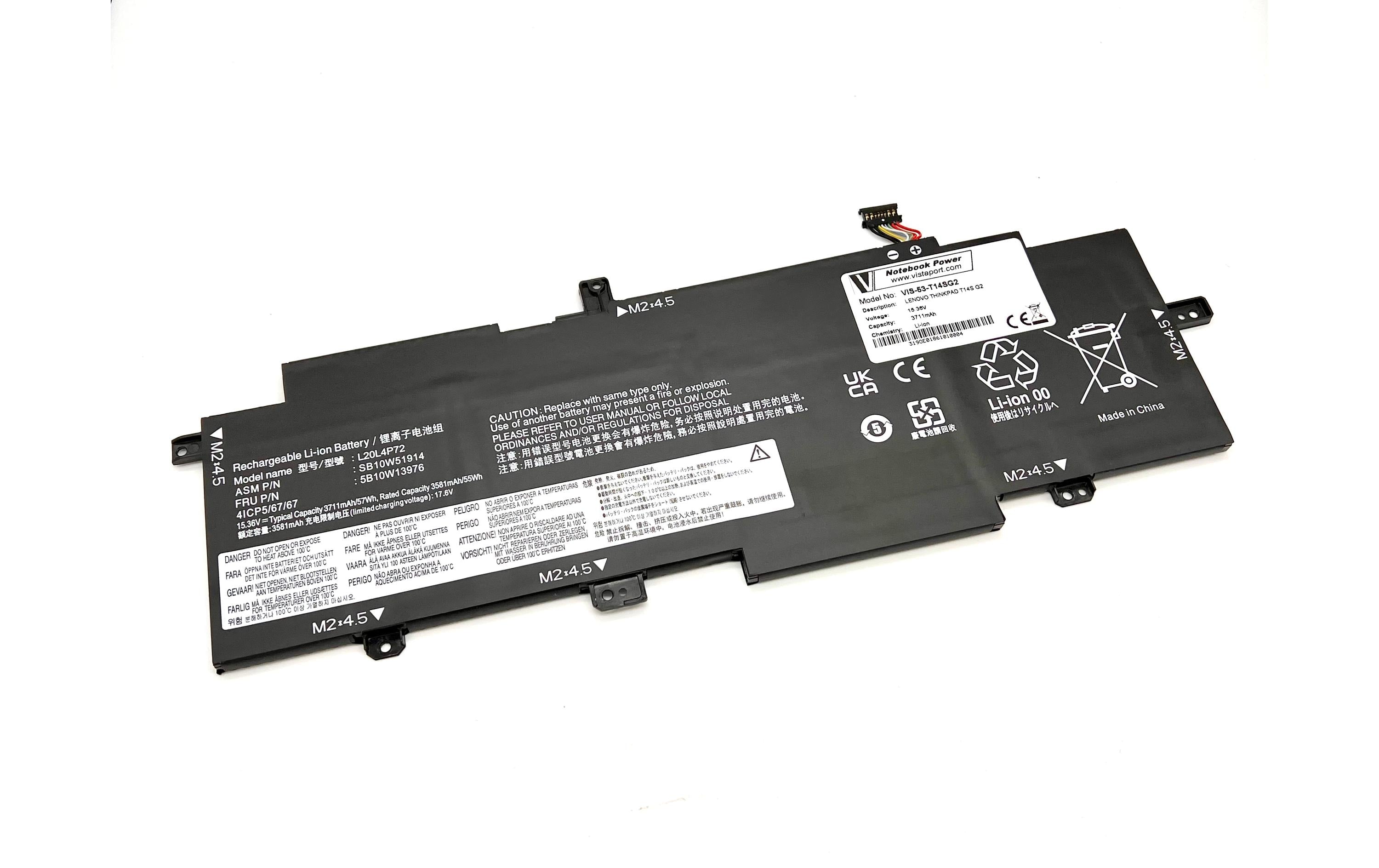 Vistaport Notebook-Akku – für Lenovo ThinkPad T14s (2. Gen.) – 57,3 Wh