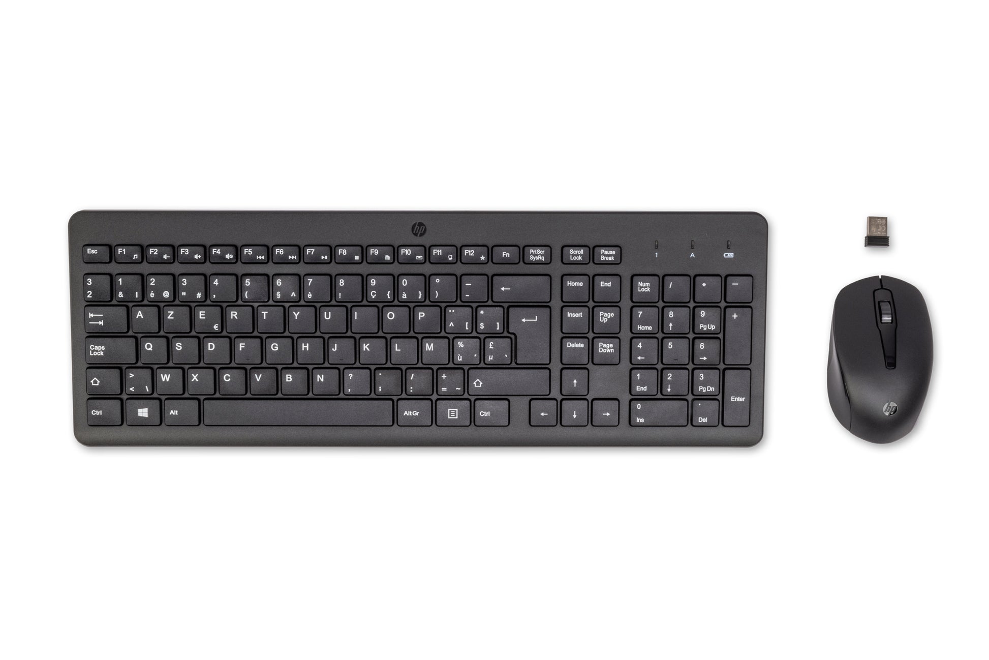 HP 330 – Tastatur-Maus-Set – 100% – 2,4 GHz – AZERTY (BE) – Schwarz