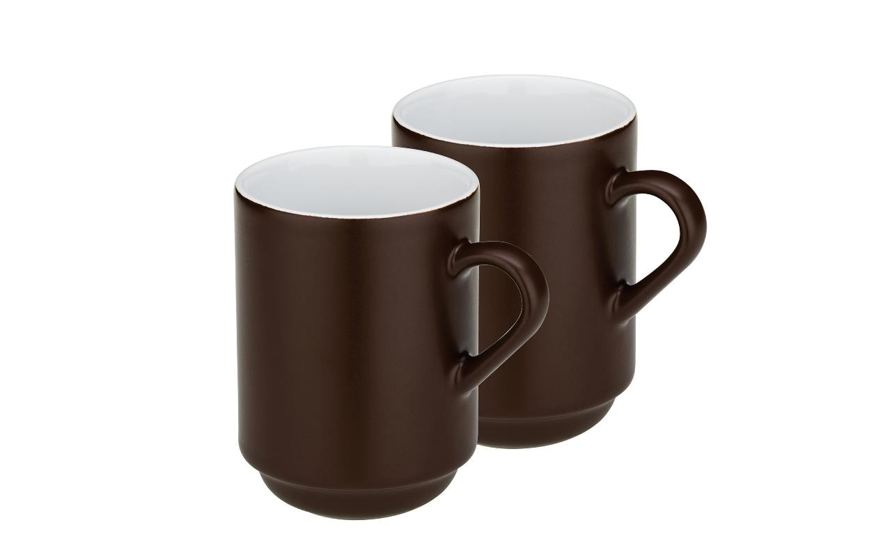 Kela Mattia Kaffeetassen – 2er Set, 300 ml, Ø 7,5 cm, Keramik, Braun