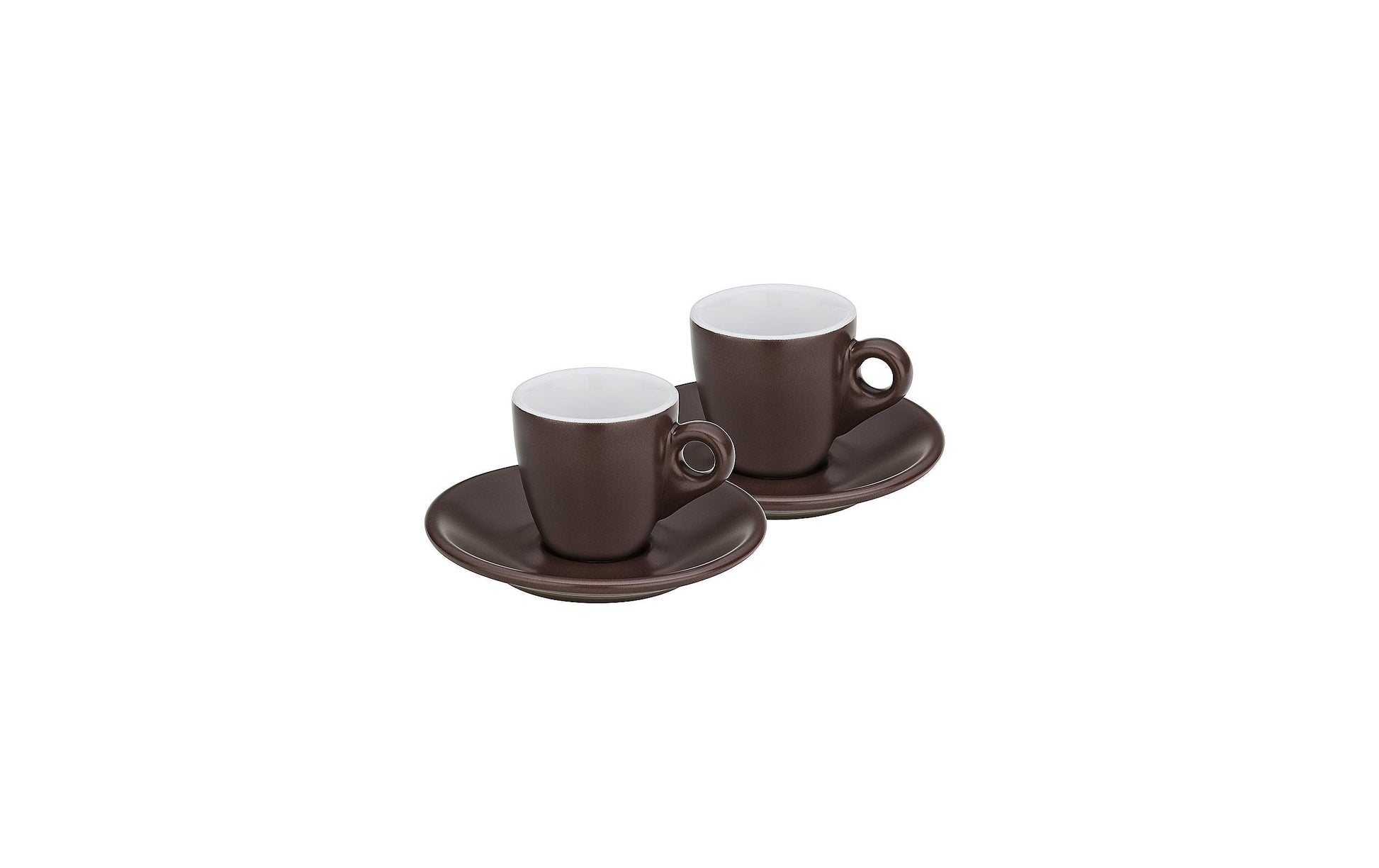 Kela Espressotassen – 50 ml, Ø 12 cm, Keramik, Braun, mit Löffel