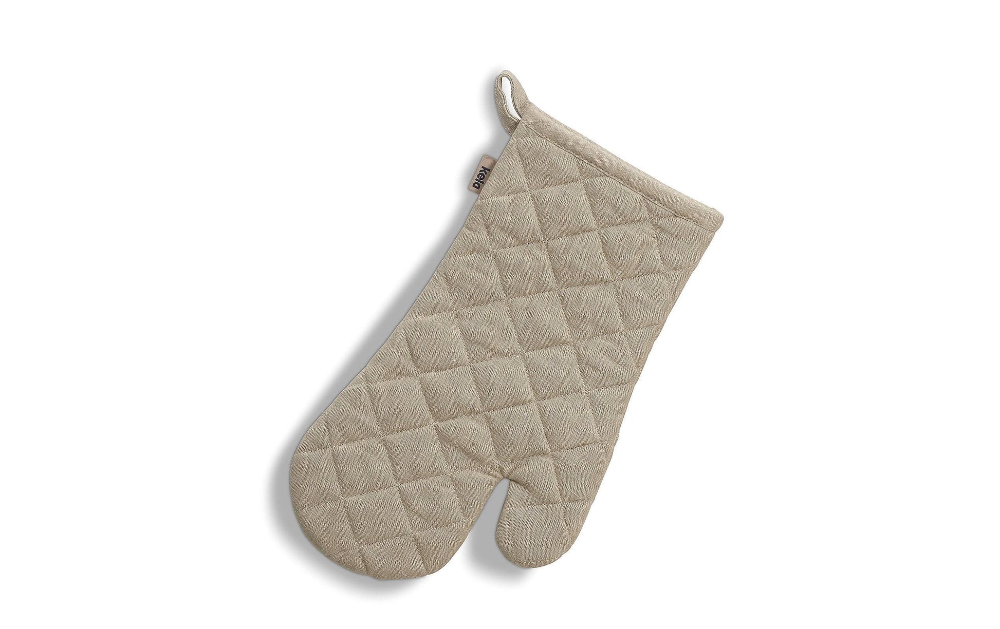 Kela Ofenhandschuhe S/M, 31 × 18 cm, Baumwolle/Leinen, Beige