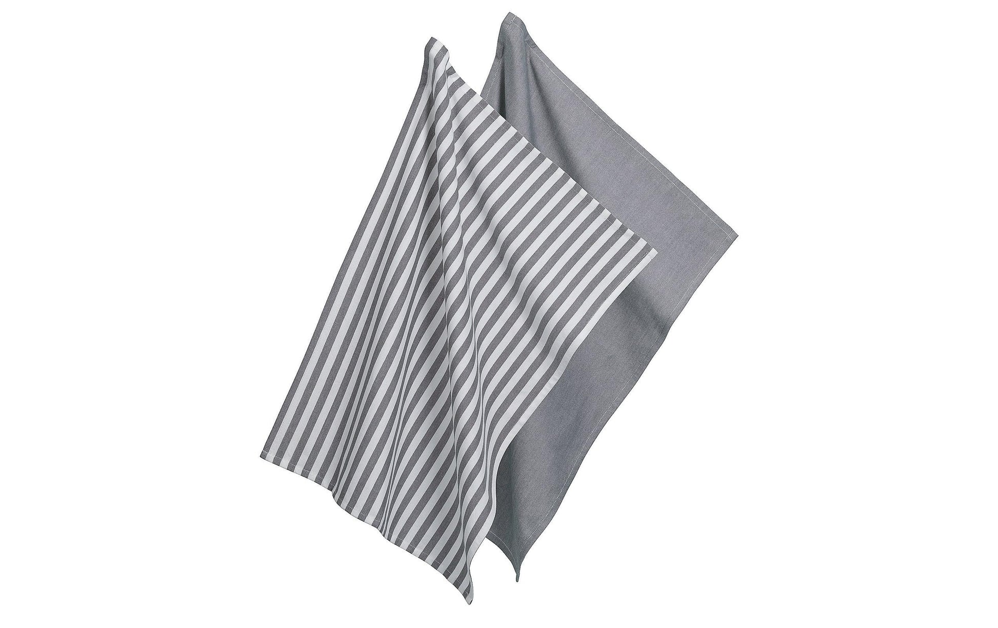 Kela Geschirrtuch CAJA – grau – 70 × 50 cm – Baumwolle – 2er-Set
