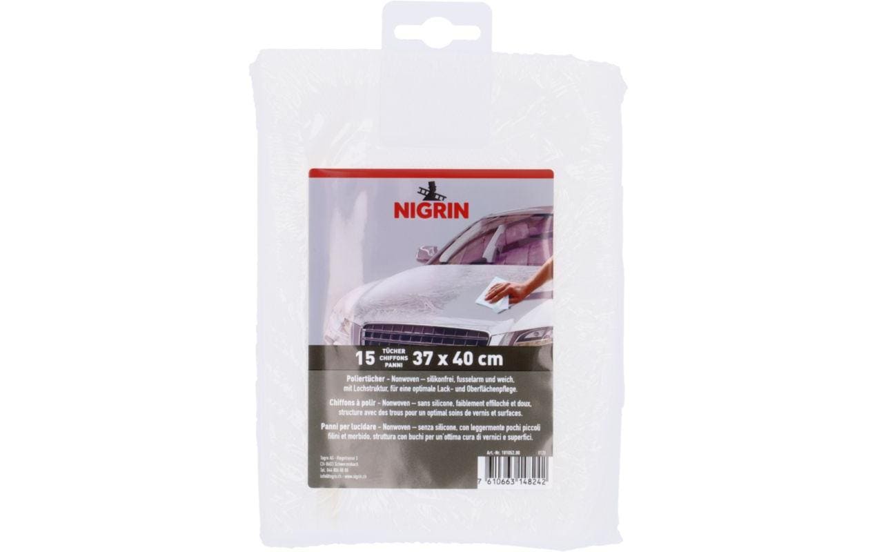 Nigrin Poliertuch Trockentuch – 37 × 40 cm – 15 Stk.