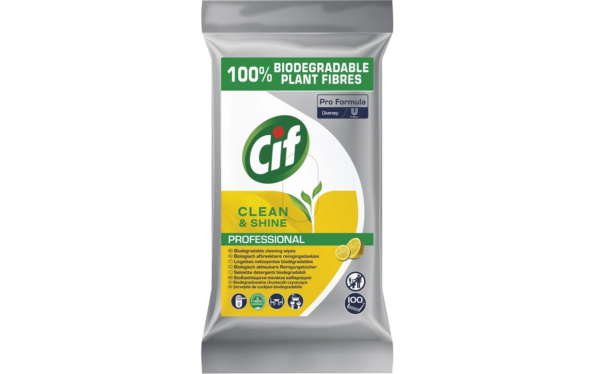 Diversey pro formula Cif Professional Allzweck-Reinigungstücher – alkoholhaltig – für Oberflächen – 100 Stk.
