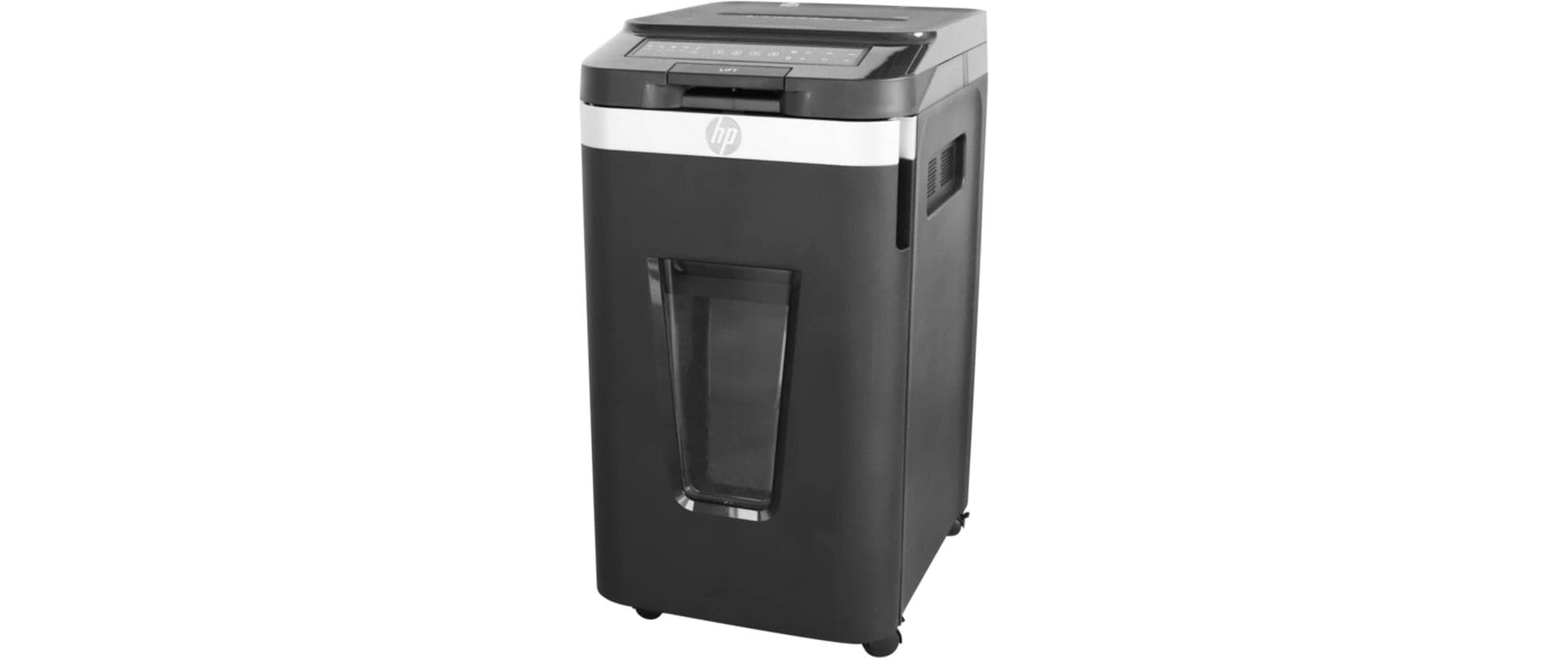 HP ProShred Auto 400MC – Aktenvernichter mit Autofeed 400 Blatt, DIN P-5, Mikroschnitt 2 × 12 mm, 53 l