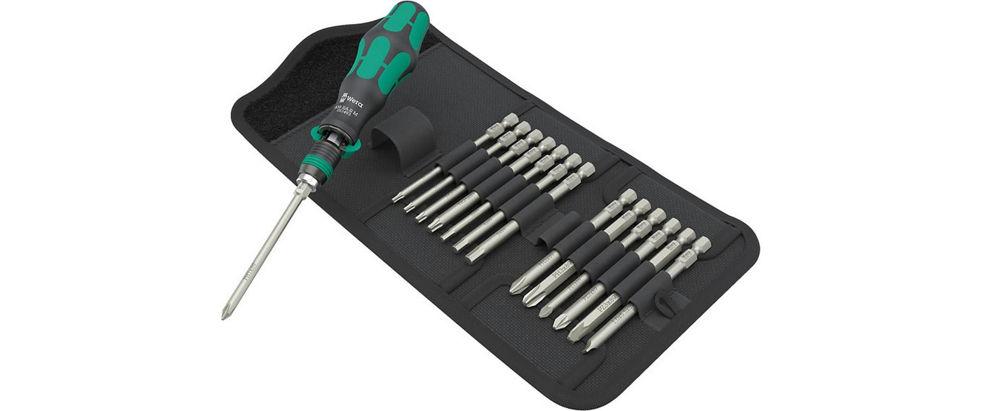 Wera Kraftform Kompakt – Multi-Bit-Schraubenzieher-Set 14-teilig, mit Ratsche, Etui, 838 RA-R M
