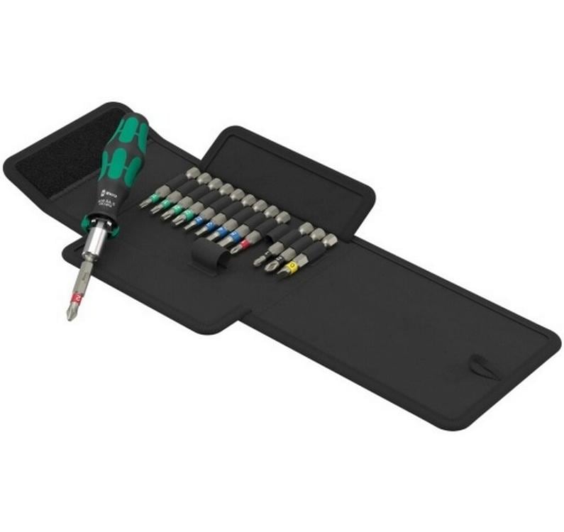 Wera Kraftform Kompakt – Schraubenzieher-Set, 14-teilig, mit Ratsche, magnetisch, Etui, 05051060001