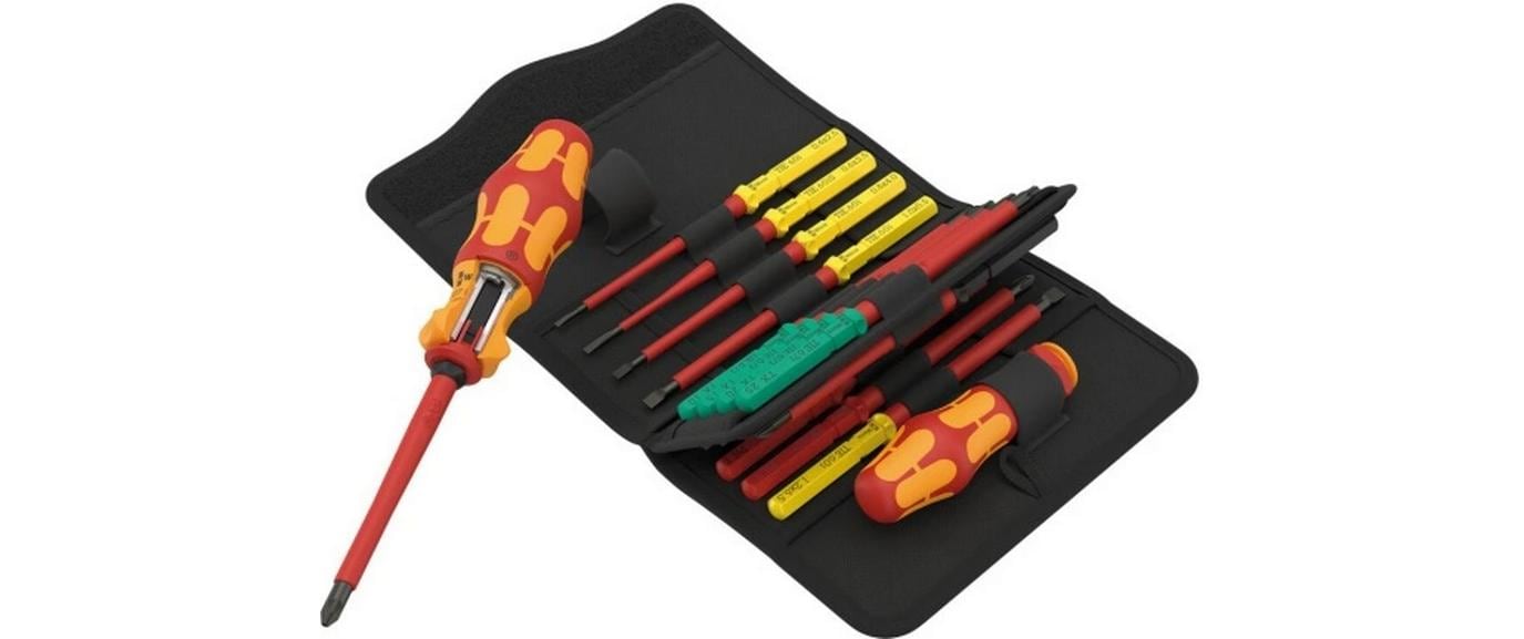 Wera Kraftform Kompakt – Schraubenzieher-Set PH/PZ/SL/TX, 17-teilig, VDE, Falttasche, 05006618001