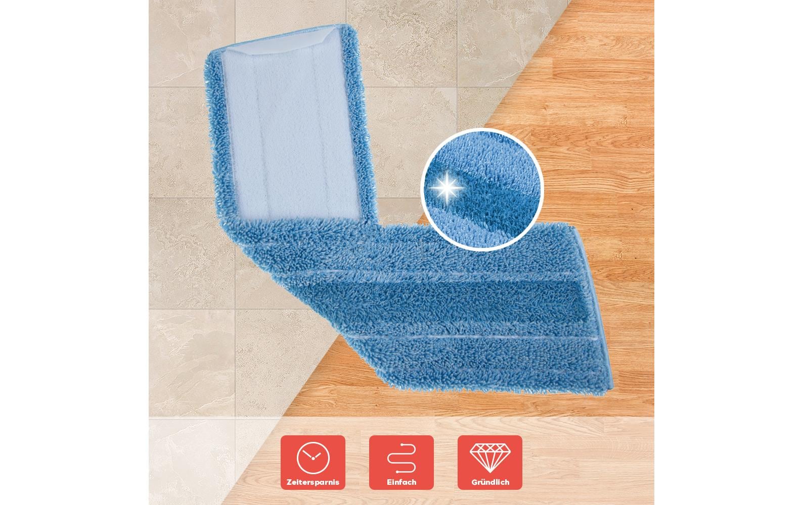 Edi Baur Wischbezug Diamond Speed Premium – 40 cm – Polyester (PES) – Blau