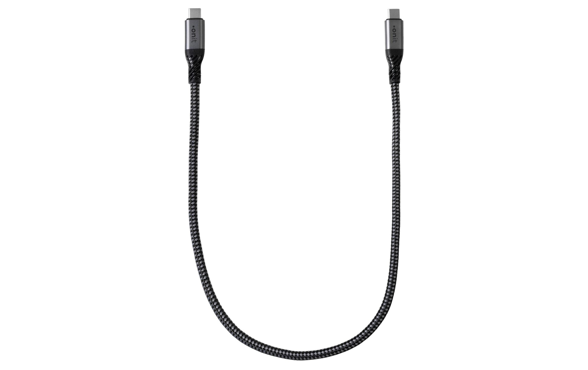 ONIT USB-C auf USB-C Kabel – USB4 80 Gbit/s – 0,5 m – PD 240 W – Textilmantel – Schwarz/Grau