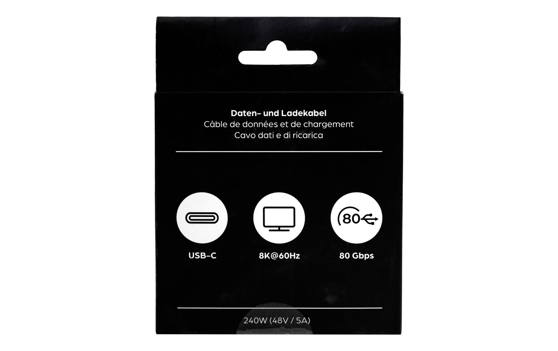 ONIT USB-C auf USB-C Kabel – USB4 80 Gbit/s – 1 m – PD 240 W – Textilmantel – Schwarz
