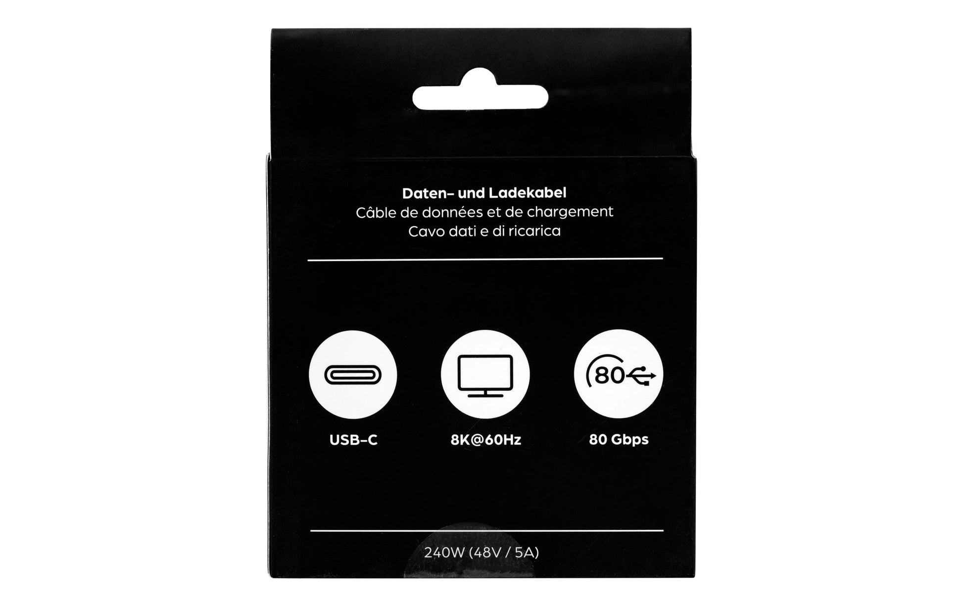 ONIT USB-C auf USB-C Kabel – USB4 80 Gbit/s – 0,5 m – PD 240 W – Textilmantel, Verstärkt – Weiss