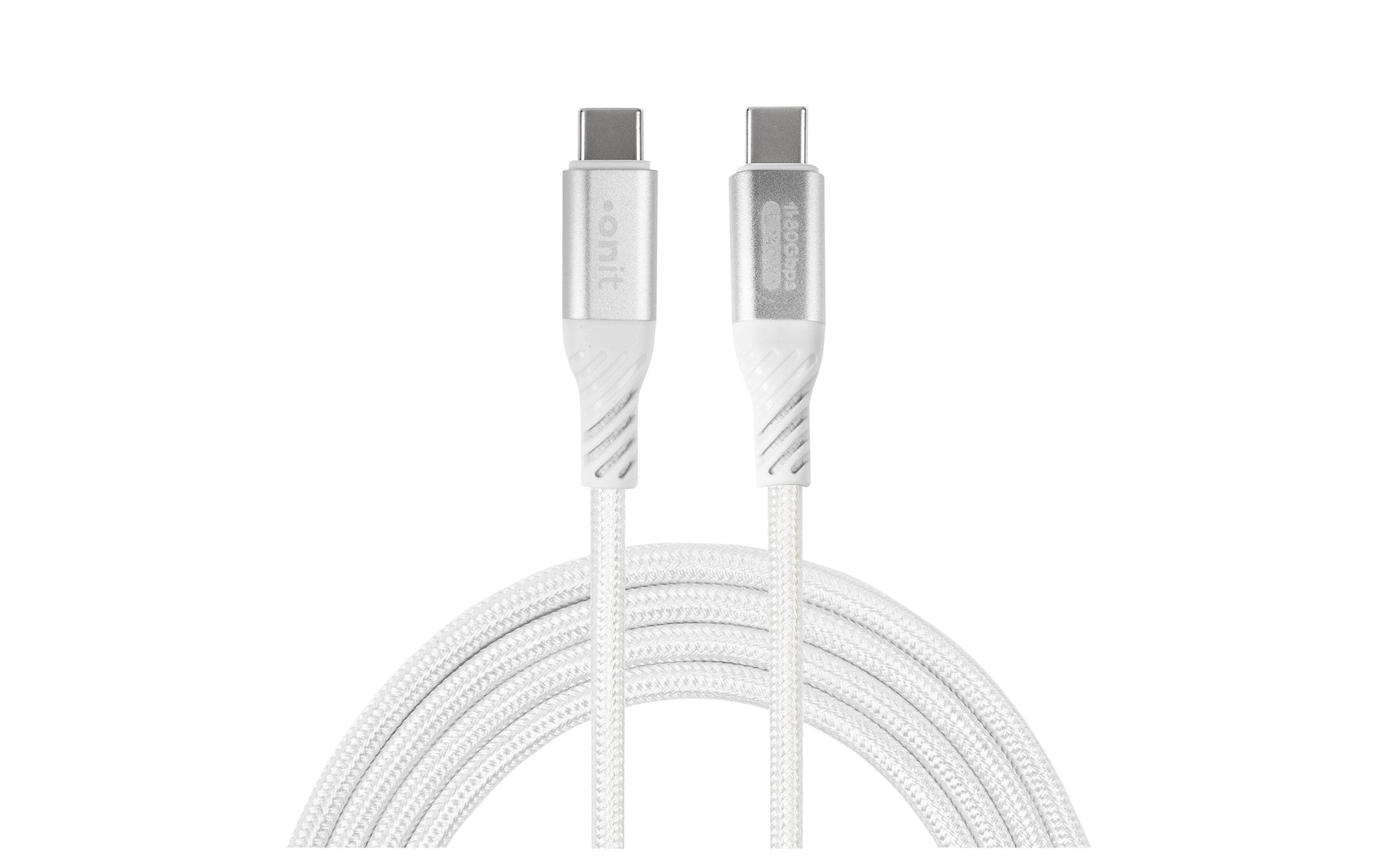 ONIT USB-C auf USB-C Kabel – USB4 80 Gbit/s – 1 m – PD 240 W – Textilmantel, Verstärkt – Weiss