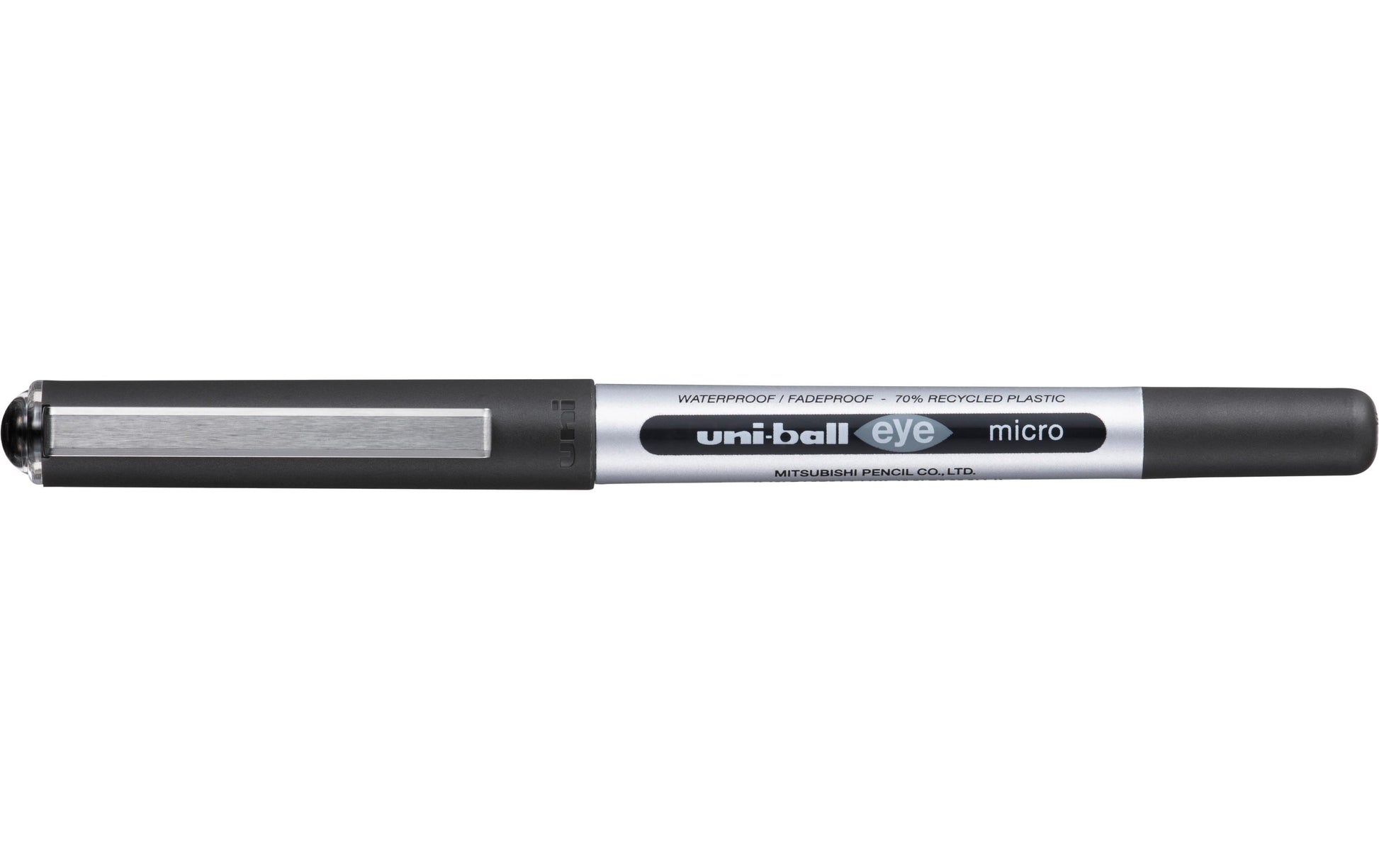 Uni-Ball eye micro ECO – Tintenroller, dokumentenecht, mit Kappe, 0,2 mm, schwarz