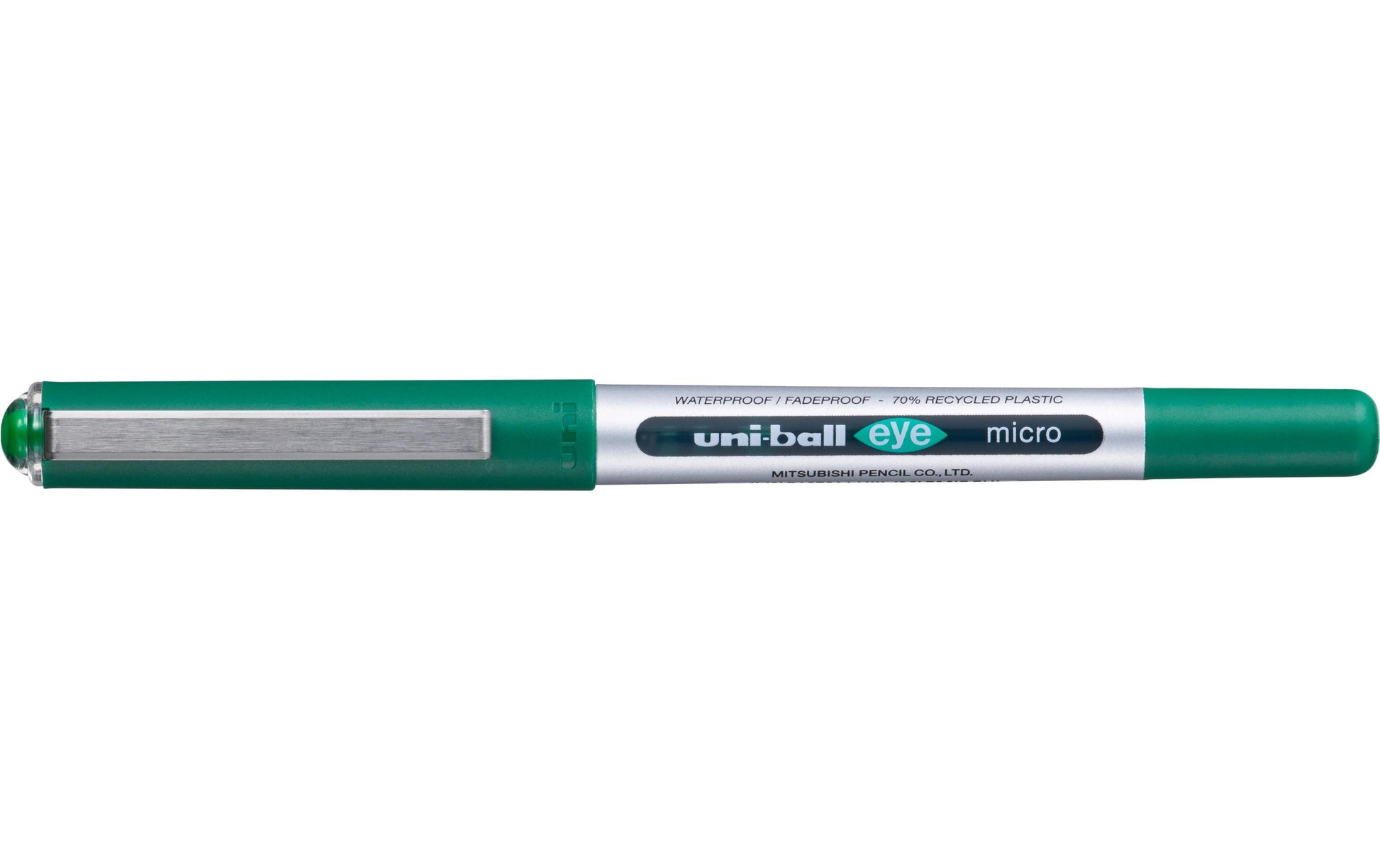 Uni-Ball eye micro ECO – Tintenroller, dokumentenecht, mit Kappe, 0,2 mm, grün