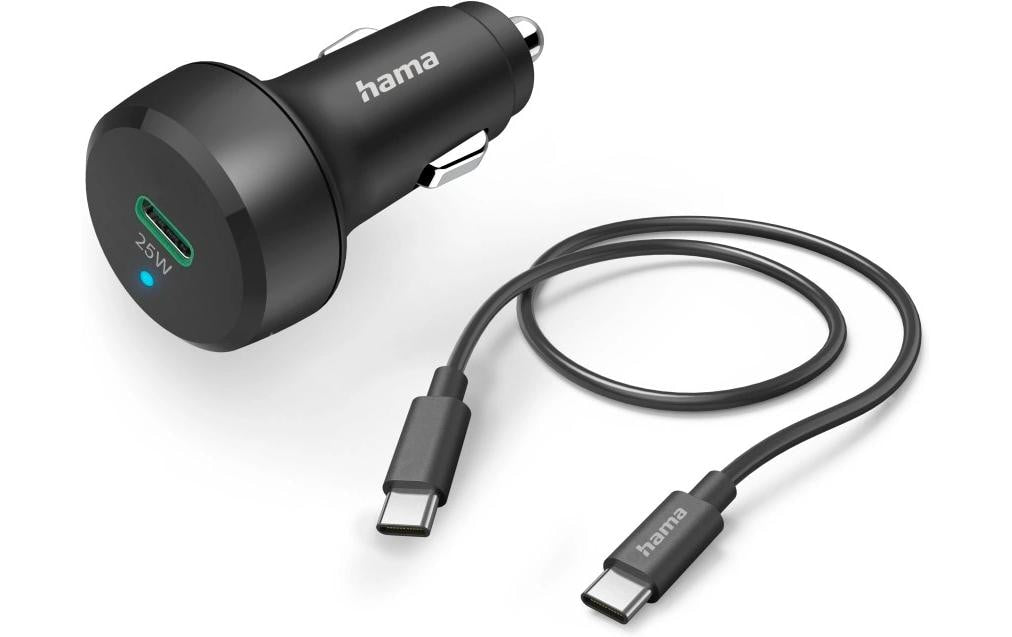 Hama 00201614 Auto-Ladegerät 25 W – USB-C×1 – 12 V KFZ-Stecker – Schwarz