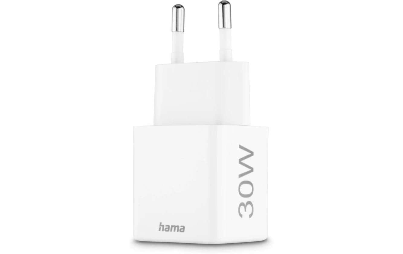 Hama 00201992 USB-Ladegerät 30 W – USB-C×1, USB-A×1 – PD 3.0, QC 3.0 – Weiss